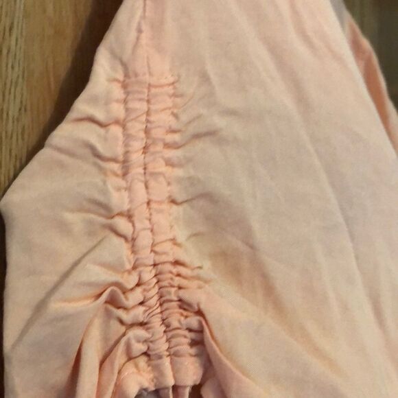 Torrid Challis Tie Sleeve Babydoll Top Peach Asymmetrical Hemline 1 1X - Picture 11 of 14
